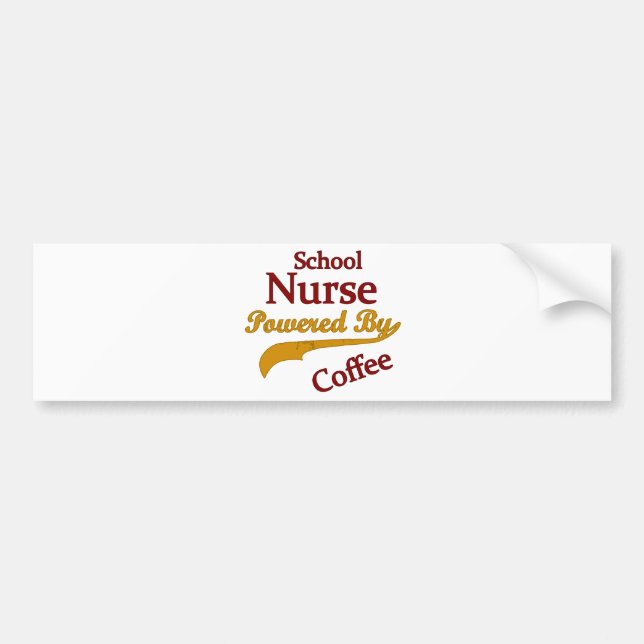 Skola sjuksköterskan som drivas av kaffe bildekal (Framsidan)