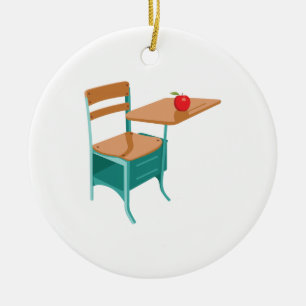 Skola skrivbordet & Apple Julgransprydnad Keramik