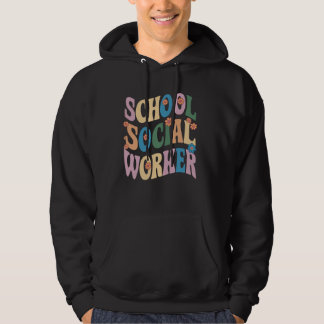Skola Social Worker Flowers Groovy School Social Hoodie