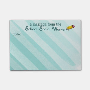 Skola socialarbetare som den klibbiga vattenfärge post-it block