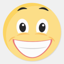 Skola Sticker med Ansikte Emoji Runt Klistermärke