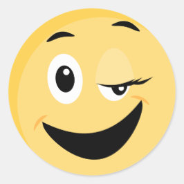 Skola Sticker med Ansikte Emoji Runt Klistermärke