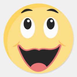 Skola Sticker med Ansikte Emoji Runt Klistermärke