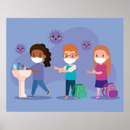 Skola Tvätta Dina Händer Poster