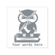 Skola uggla grått lägg till ord frimärke