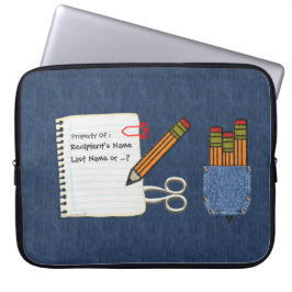 Skola Verktyg på Denim Personlig Laptop Fodral