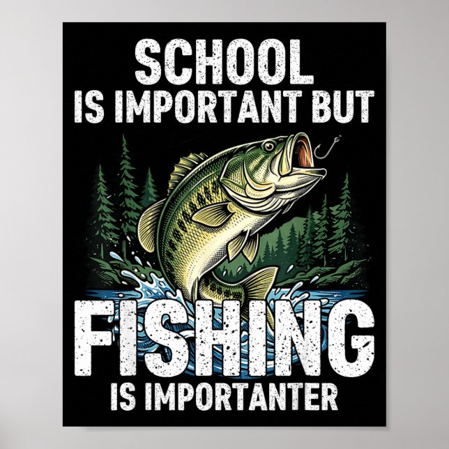 Skola viktig fiske rolig fiskare män barn poster (Framsidan)