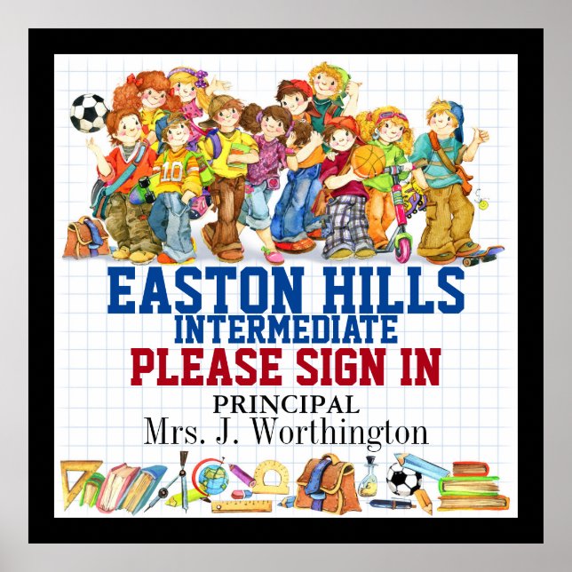 Skoladministrationen och läraren Poster (Framsidan)