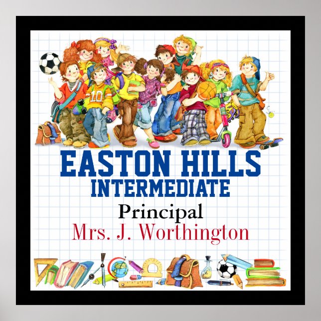 Skoladministrationen och läraren Poster (Framsidan)