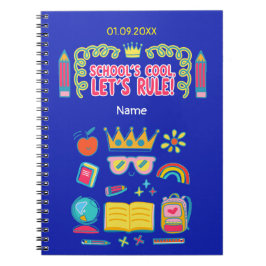 "Skolan är cool, låt oss styra" motivationscitat p Anteckningsbok