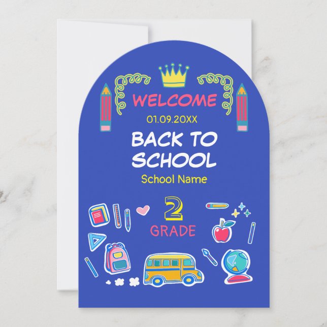 Skolan är cool, vi tar över andra klass tillbaka t inbjudningar (Framsida)