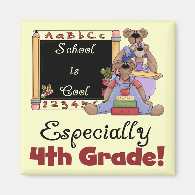 Skolan är Coola 4:e Klass Tshirts och gåvor Magnet (Framsidan)