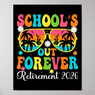 Skolan är stängd för alltid Pension 2026 Retro Pen Poster