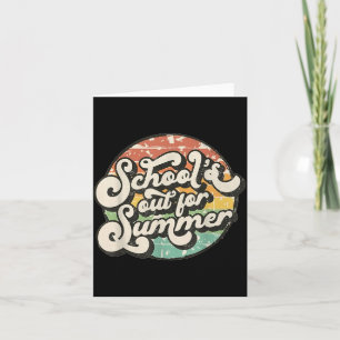 Skolan är stängd för sommar Retro Vintage Lärare Kort