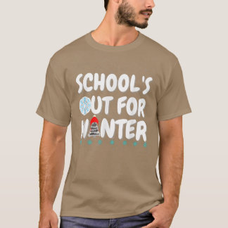 SKOLAN ÄR UT FÖR VINTER FUNNY TEACHER SNÖ BREAK T SHIRT