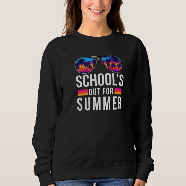 Skolan är ute för sommarstugan Retro Handflatan Tr T Shirt (Framsida)