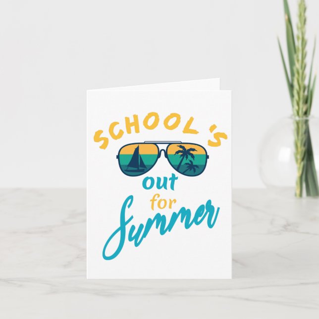 Skolan är ute på sommaren anteckningskort (Framsida)