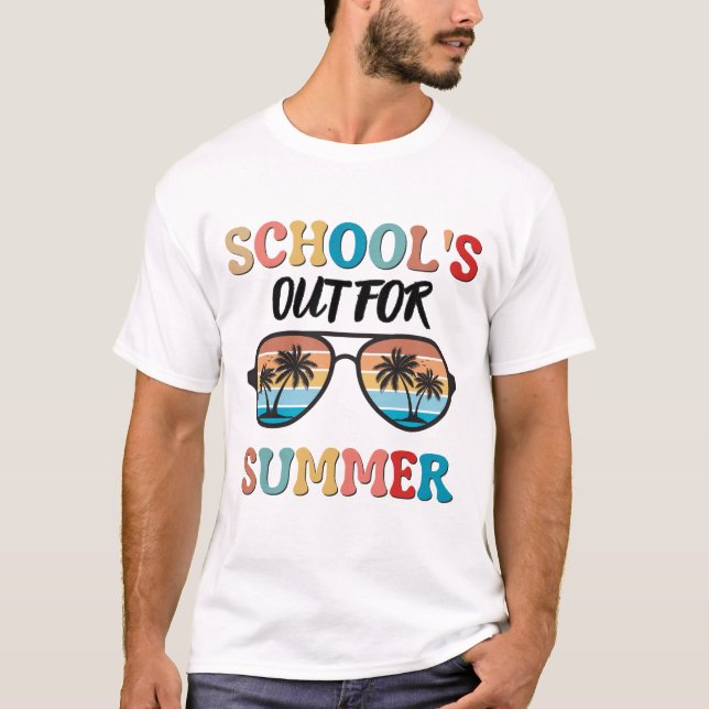 Skolan är ute på sommaren t shirt (Framsida)