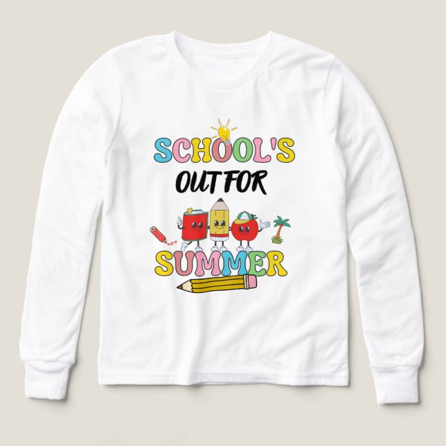 Skolan är ute på sommaren t shirt (Design framsida)