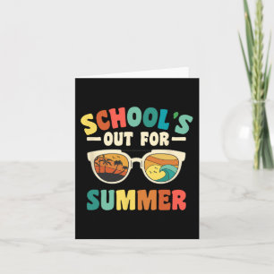 Skolan är ute till sommaren för Groovy Studenter T Kort