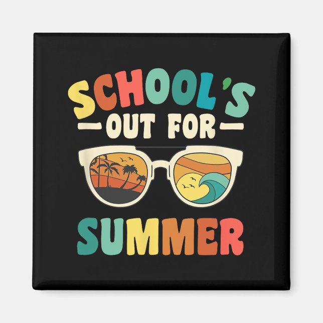 Skolan är ute till sommaren för Groovy Studenter T Magnet (Framsidan)