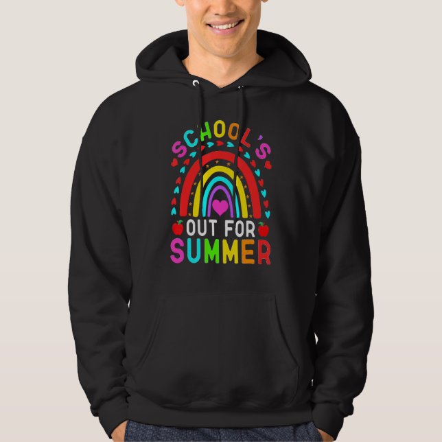 Skolan är ute till sommaren Lycklig förra skoldage Hoodie (Framsida)