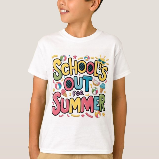 Skolan är ute till sommaren! t shirt (Framsida)