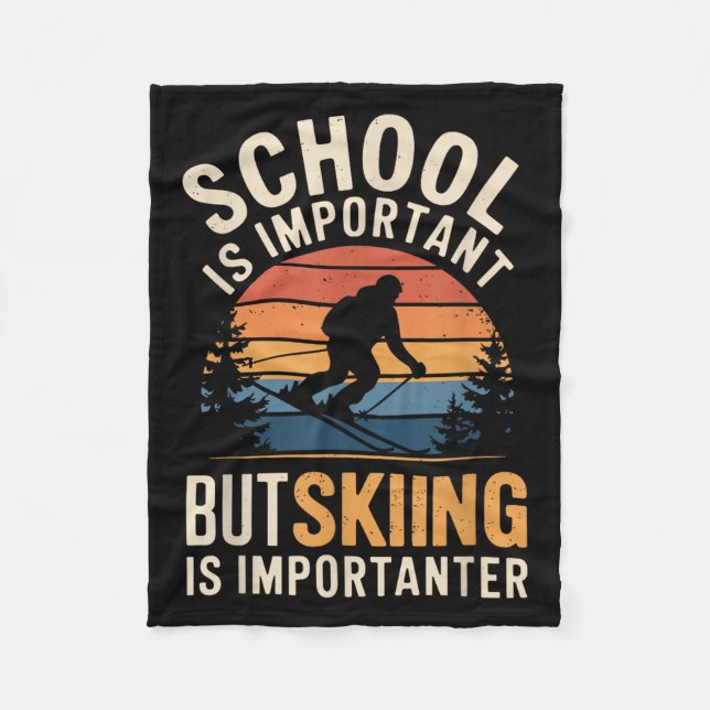 Skolan är viktig, men att hoppa är viktigt. fleecefilt (Framsidan)