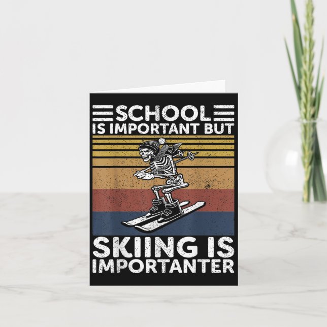 Skolan är viktig, men att hoppa är viktigt Ski Kort (Framsida)
