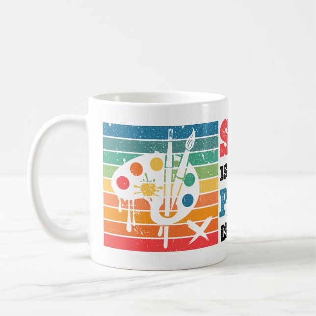 Skolan är viktig, men målningen är viktig kaffemugg (Vänster)
