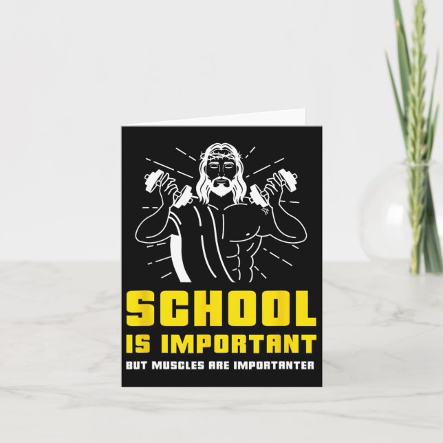 Skolan är viktig men musklerna är viktiga bo kort (Framsida)