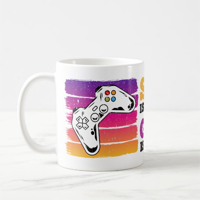 Skolan är viktig, men spel är viktigt kaffemugg (Vänster)