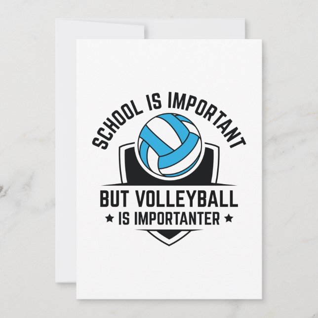 Skolan är viktig, men Volleyball är viktigt Tack Kort (Framsida)