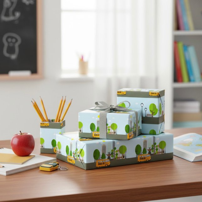 Skolan Buss i staden Presentpapper (Skapare uppladdad)