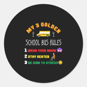 Skolan Buss Regler för Studenter Funny School Buss Runt Klistermärke