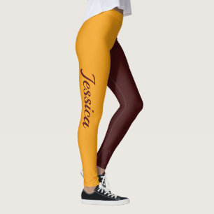 Skolan FÄRGER Maroon och Guld Cheerleader Leggings