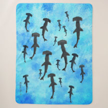 Skolan Hammerhead Sharks i Silhouette