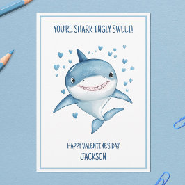Skolan i Shark Boys Classroom Glad Valentine Day Julkort