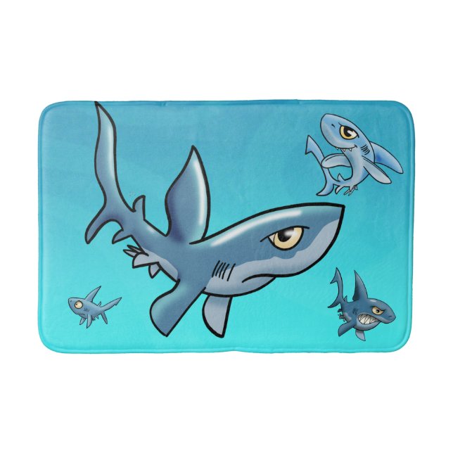 Skolan i Sharks Bath Mat Badrumsmatta (Framsidan)