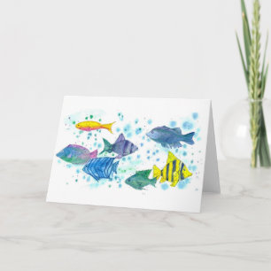 Skolan i Tropical Ocean School of Fish Blank Note Kort