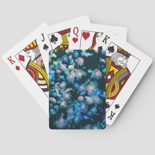 Skolan Jellyfish, glöd i Mörken Casinokort (Baksidan)