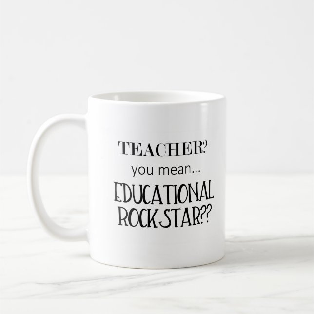 Skolan Rockstar Teacher Gift Mugg (Vänster)