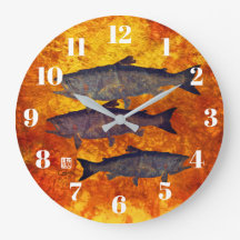 Skolan Salmon - Round Wall Clock