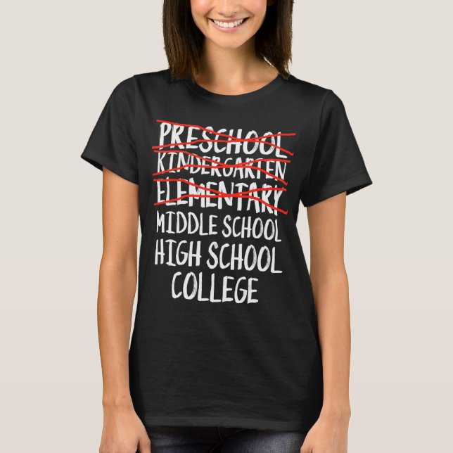 Skolan Studenten Gift Mitten tillbaka till S T Shirt (Framsida)
