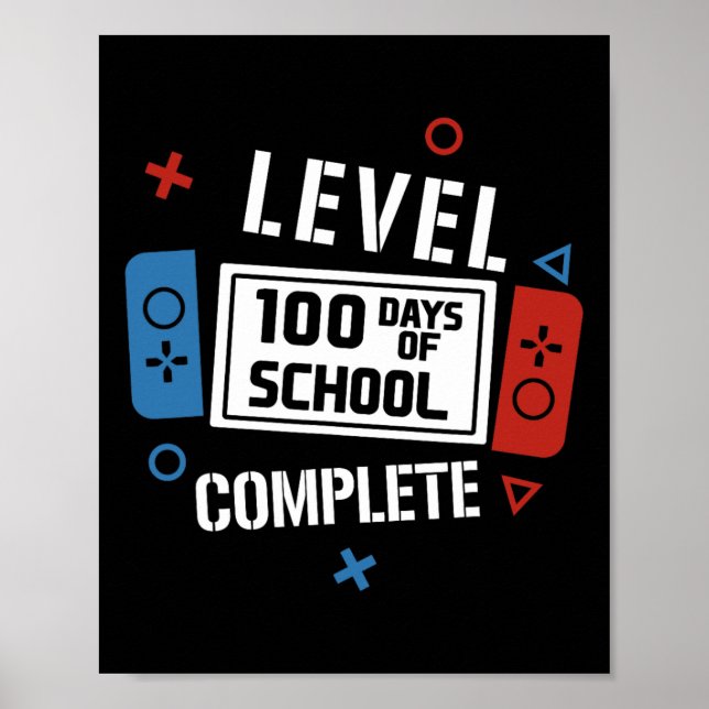Skolans 100 dagar med fullständiga videospel poster (Framsidan)