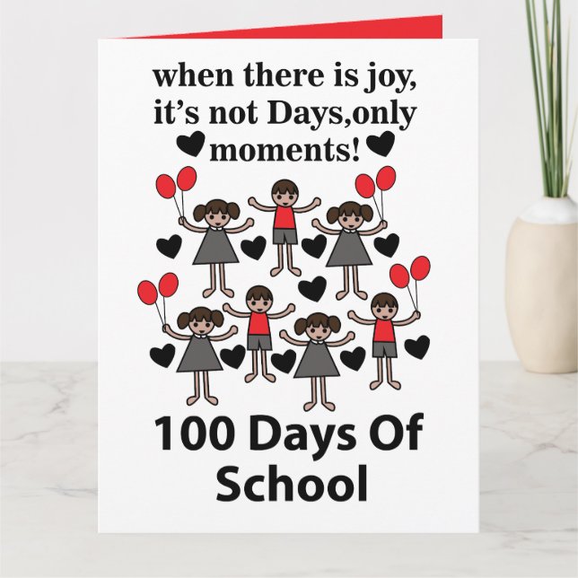 Skolans 100 dagars skola  kort (Framsida)