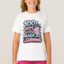 Skolans 100:e dag - Unicorn och Rainbow T Shirt