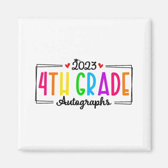 Skolans dag 2023, autografi 4:e Klass Studenten Magnet (Framsidan)