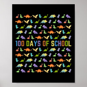 Skolans dag - dinosaurier - enkla 100 dagar poster