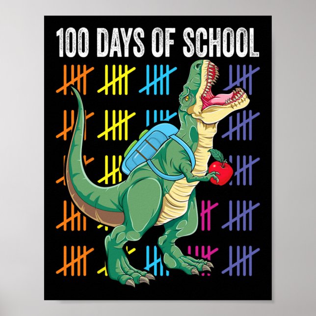 Skolans dag för Småbarn Kids T-rex Poster (Framsidan)
